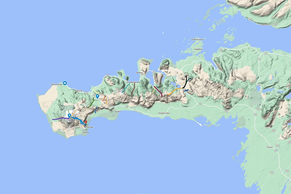 carte ski rando peninsule snaefellsnes